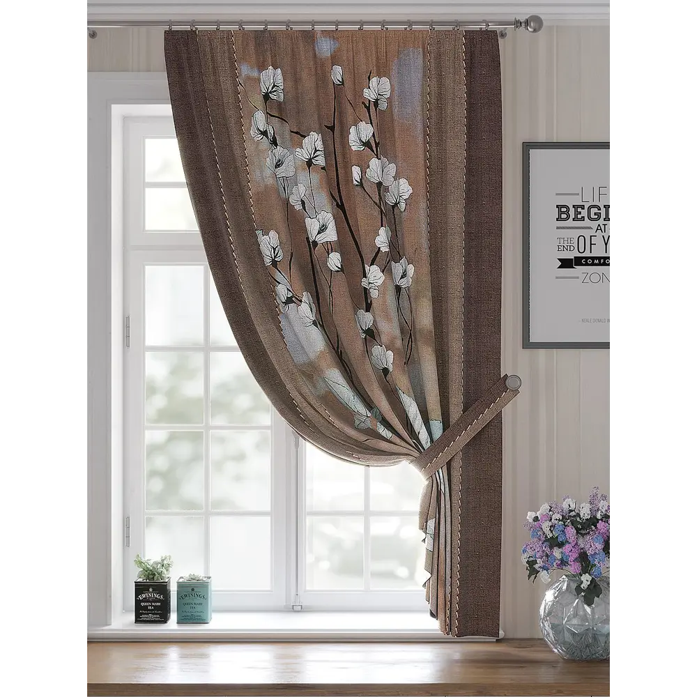 Фото 4 Штора на ленте репс Helga Ренкирс 150x180 см цвет белый HH530292