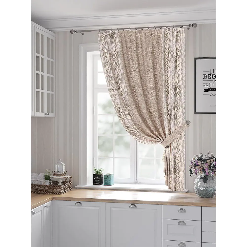 Фото Штора на ленте репс Helga Гиверионс 150x180 см цвет белый HH530324