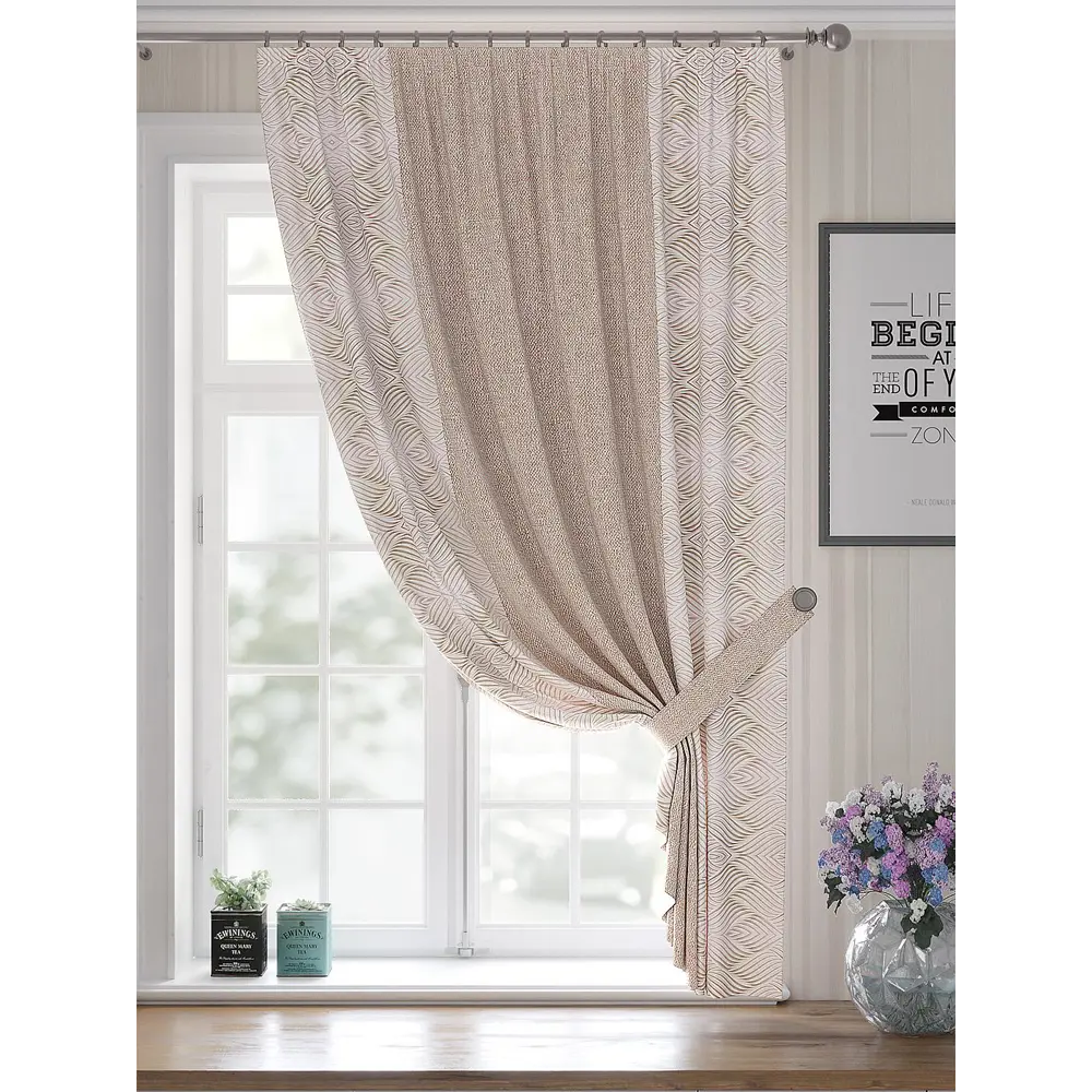 Фото 4 Штора на ленте репс Helga Гиверионс 150x180 см цвет белый HH530324