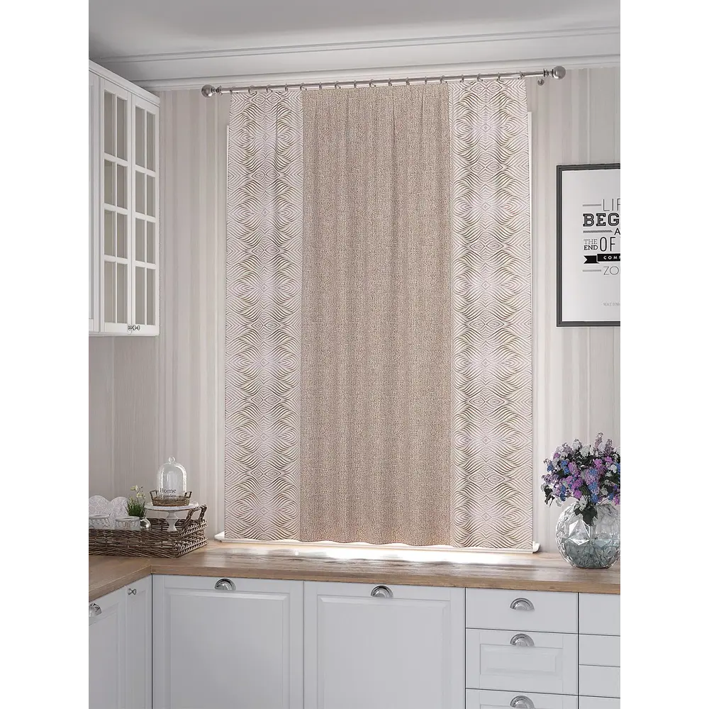 Фото 3 Штора на ленте репс Helga Гиверионс 150x180 см цвет белый HH530324