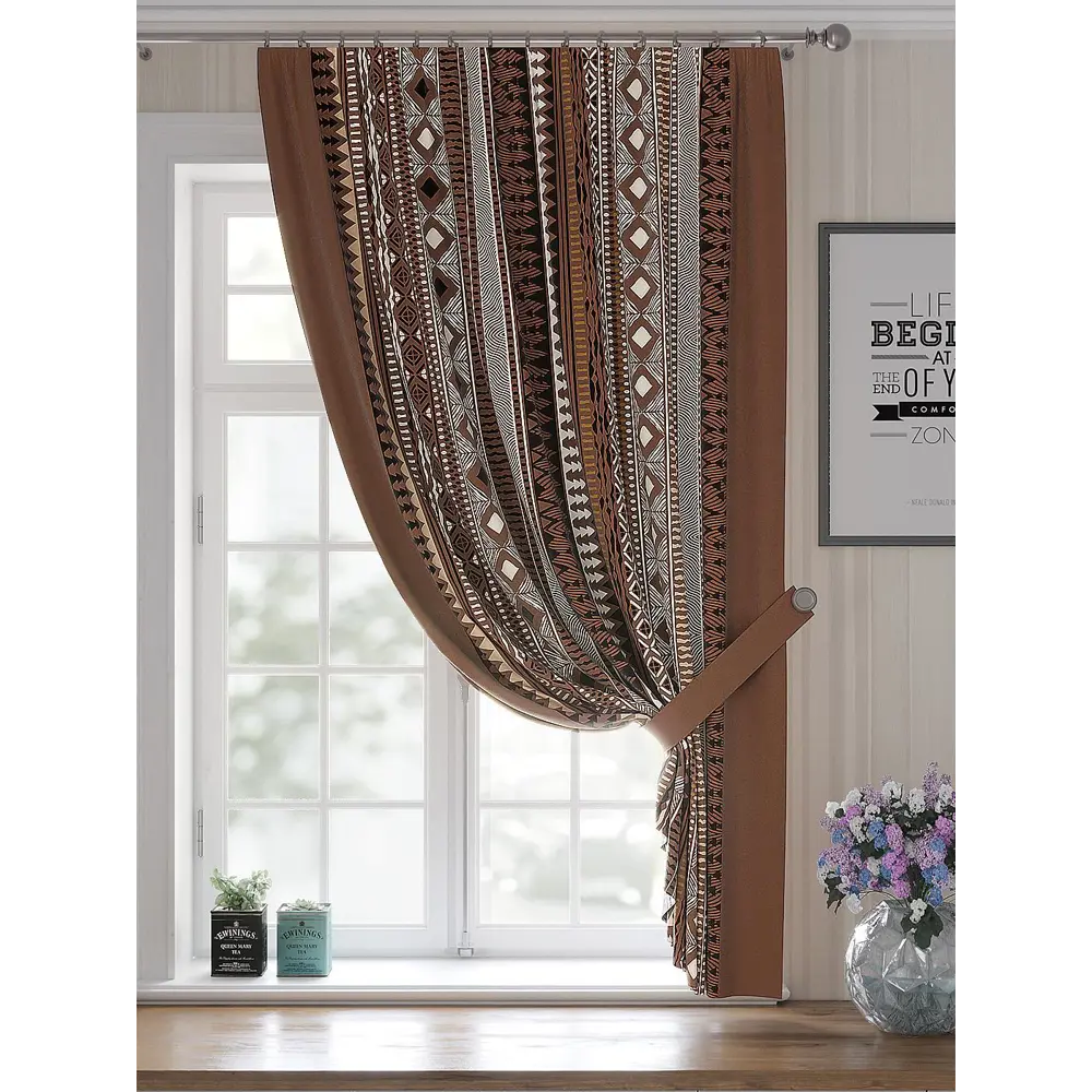 Фото 4 Штора на ленте репс Helga Вирленгис 150x180 см цвет бежевый HH530368