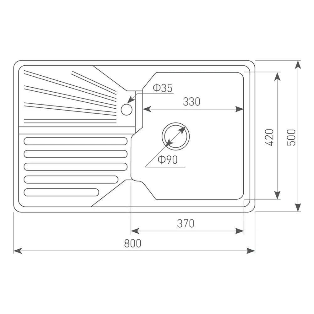 Фото 2 Мойка для кухни врезная Zigmund & shtain Kaskade 800 50x80 см глубина чаши 17.5 см искусственный камень цвет бежевый ЦБ-00000290 Фото 2 Мойка для кухни врезная Zigmund & shtain Kaskade 800 50x80 см глубина чаши 17.5 см искусственный камень цвет бежевый ЦБ-00000290