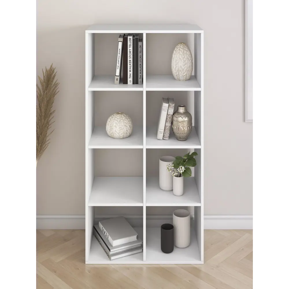 Фото 2 Стеллаж с секциями МК Е1 Ник 70.9x140x37.6 см ЛДСП цвет белый Фото 2 Стеллаж с секциями МК Е1 Ник 70.9x140x37.6 см ЛДСП цвет белый