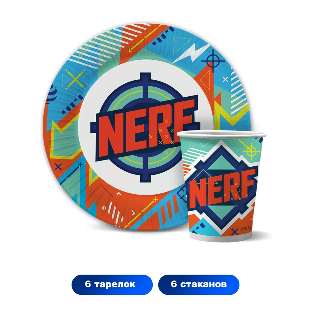 Фото 2 Набор тарелок Nd Play Nerf 12 предметов 6 персон бумага цвет разноцветный Фото 2 Набор тарелок Nd Play Nerf 12 предметов 6 персон бумага цвет разноцветный