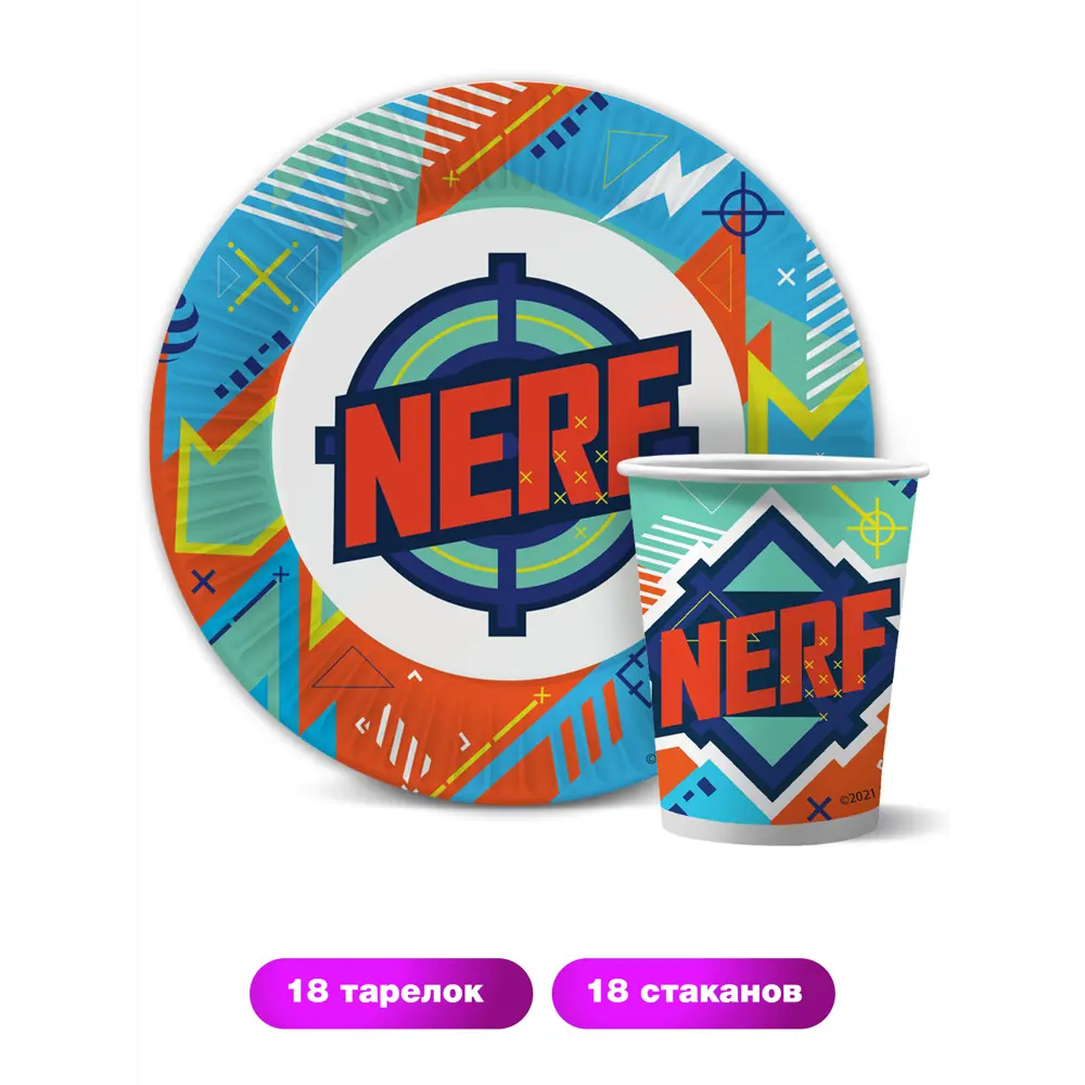 Фото 2 Набор тарелок Nd Play Nerf 36 предметов Более 10 персон бумага цвет разноцветный Фото 2 Набор тарелок Nd Play Nerf 36 предметов Более 10 персон бумага цвет разноцветный
