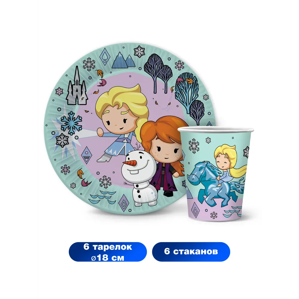 Фото 2 Набор тарелок Nd Play Frozen Чиби 12 предметов 6 персон бумага цвет разноцветный Фото 2 Набор тарелок Nd Play Frozen Чиби 12 предметов 6 персон бумага цвет разноцветный