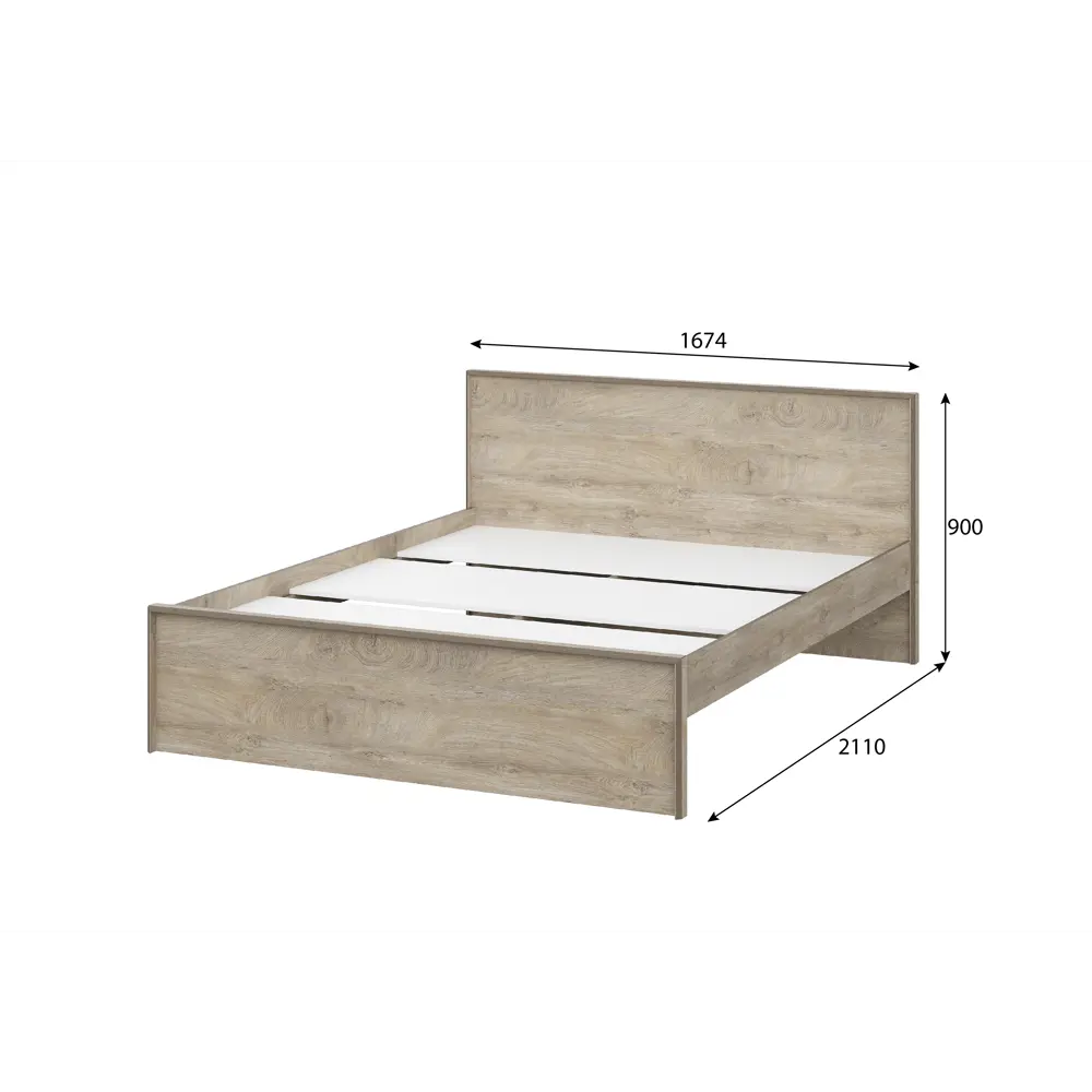 Фото 6 Кровать Furniture integration Этна 200x160 см цвет дуб эндгрейн/белый гладкий Фото 6 Кровать Furniture integration Этна 200x160 см цвет дуб эндгрейн/белый гладкий