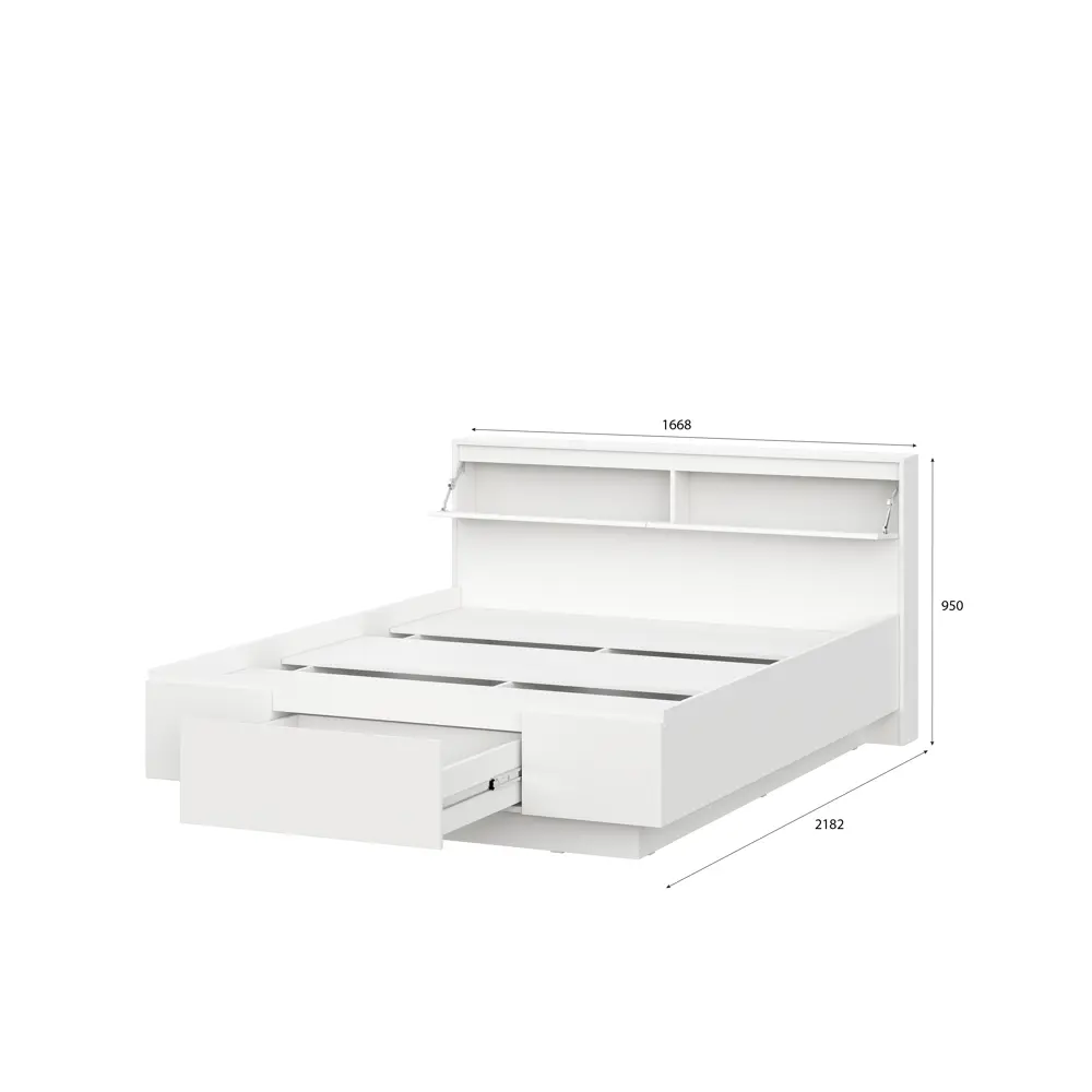 Фото 3 Кровать Furniture integration Одри 166.7x95x218.2 см ЛДСП цвет белый Фото 3 Кровать Furniture integration Одри 166.7x95x218.2 см ЛДСП цвет белый