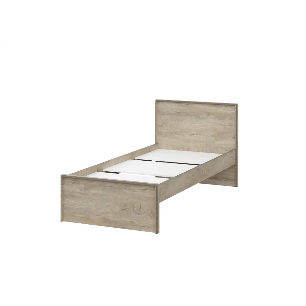 Фото 3 Кровать Furniture integration Этна 200x90 см цвет дуб эндгрейн/белый гладкий Фото 3 Кровать Furniture integration Этна 200x90 см цвет дуб эндгрейн/белый гладкий