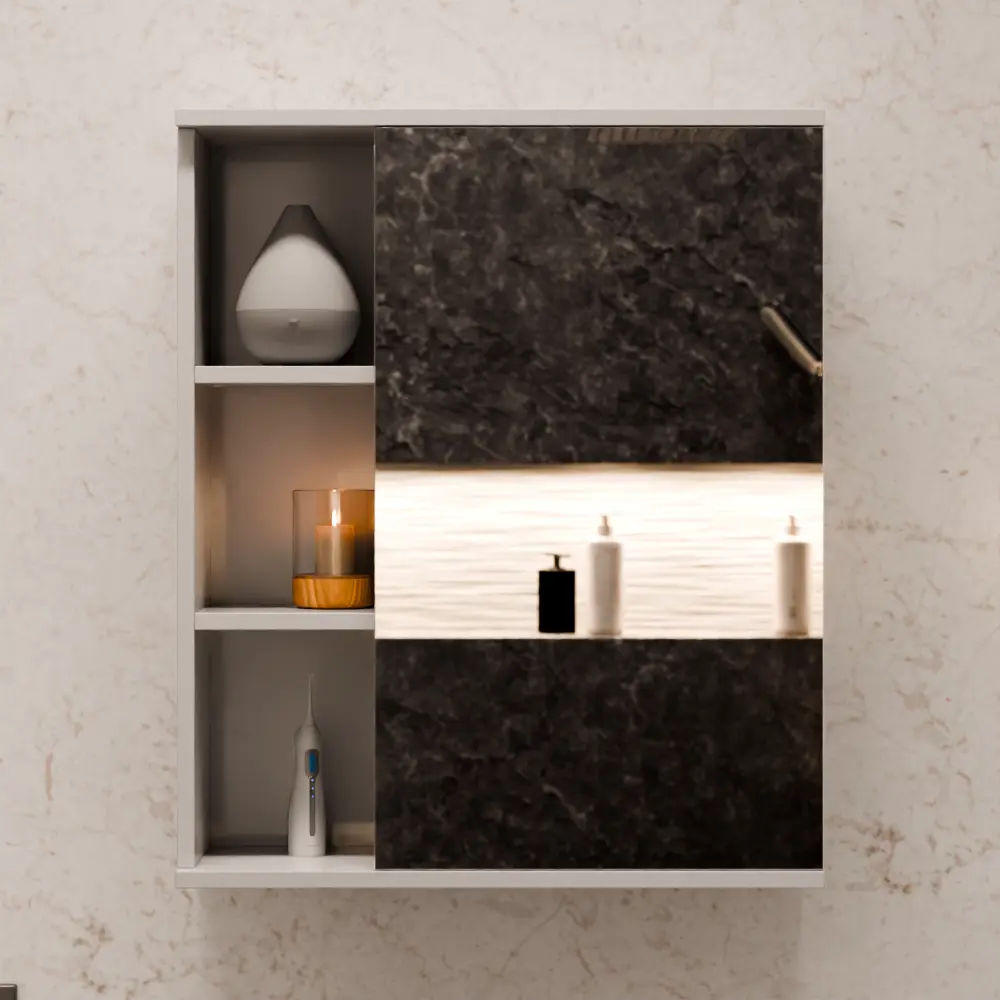 Фото 3 Шкаф подвесной Richi shkaf_vannaya_beliy_60 60x72см цвет белый