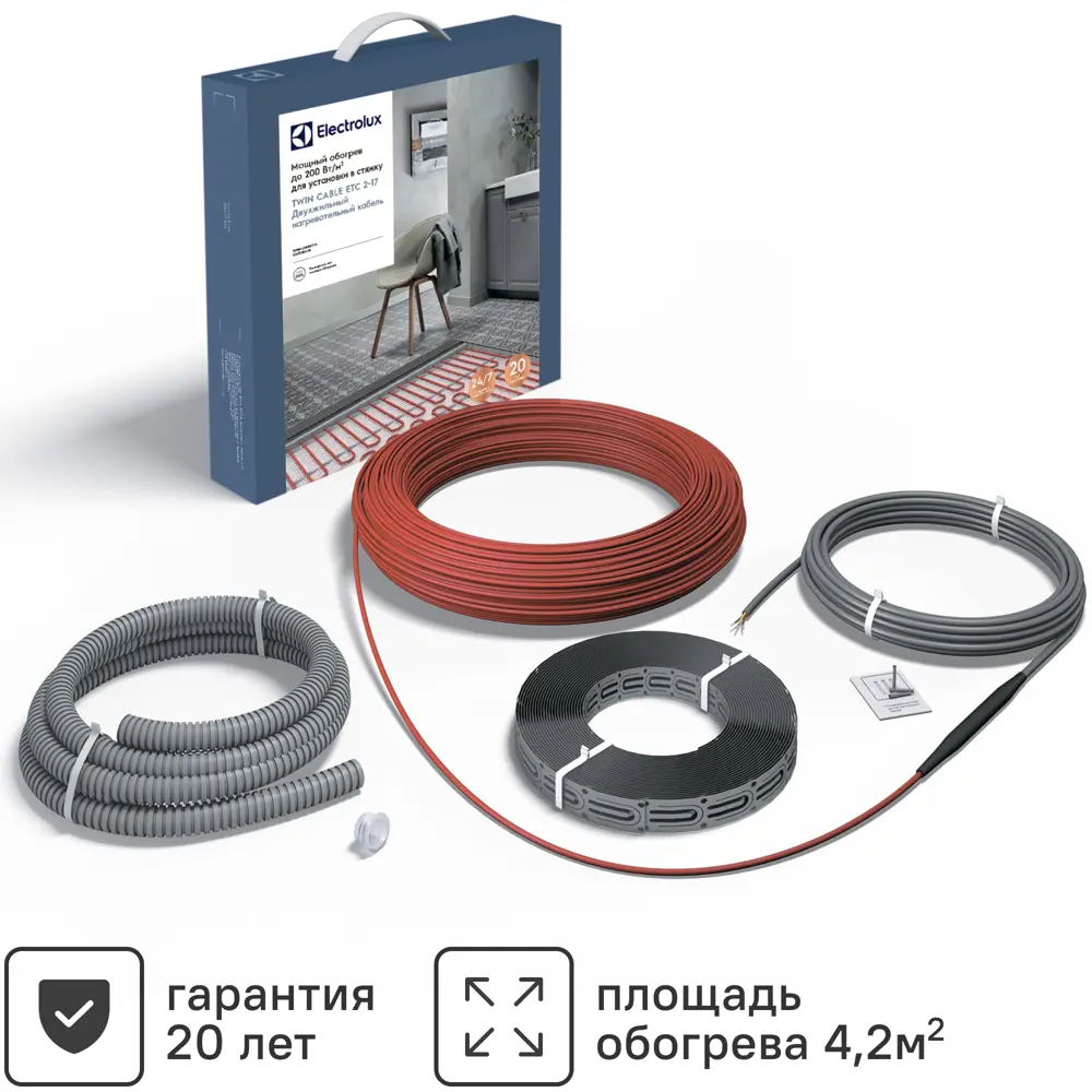 Фото Нагревательный кабель для теплого пола Electrolux ETC 2-17-500 29.4 м 500 Вт Фото Нагревательный кабель для теплого пола Electrolux ETC 2-17-500 29.4 м 500 Вт