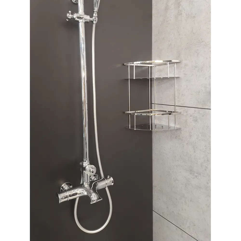 Фото 7 Полка для ванной комнаты altrobagno altrobagnob082303cr латунь 22.5x22.5 см цвет серый, серебристый Фото 7 Полка для ванной комнаты altrobagno altrobagnob082303cr латунь 22.5x22.5 см цвет серый, серебристый