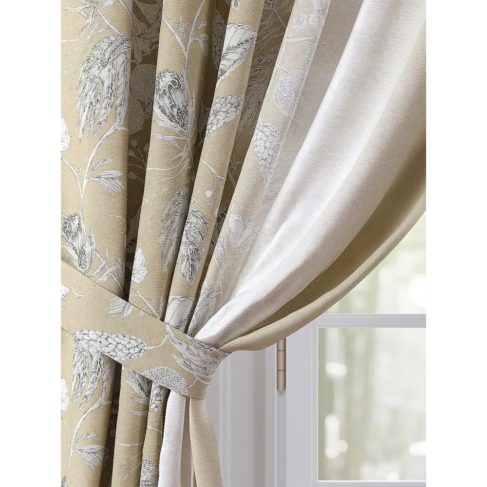 Фото 3 Комплект штор на ленте велюр Helga Лехвирс 150x260 см цвет серебристый HH958288