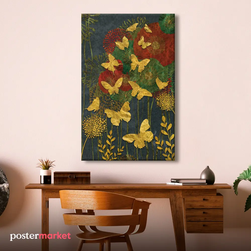 Фото 2 Картина без обрамления Postermarket "Золотые бабочки" 105x70 см Фото 2 Картина без обрамления Postermarket "Золотые бабочки" 105x70 см