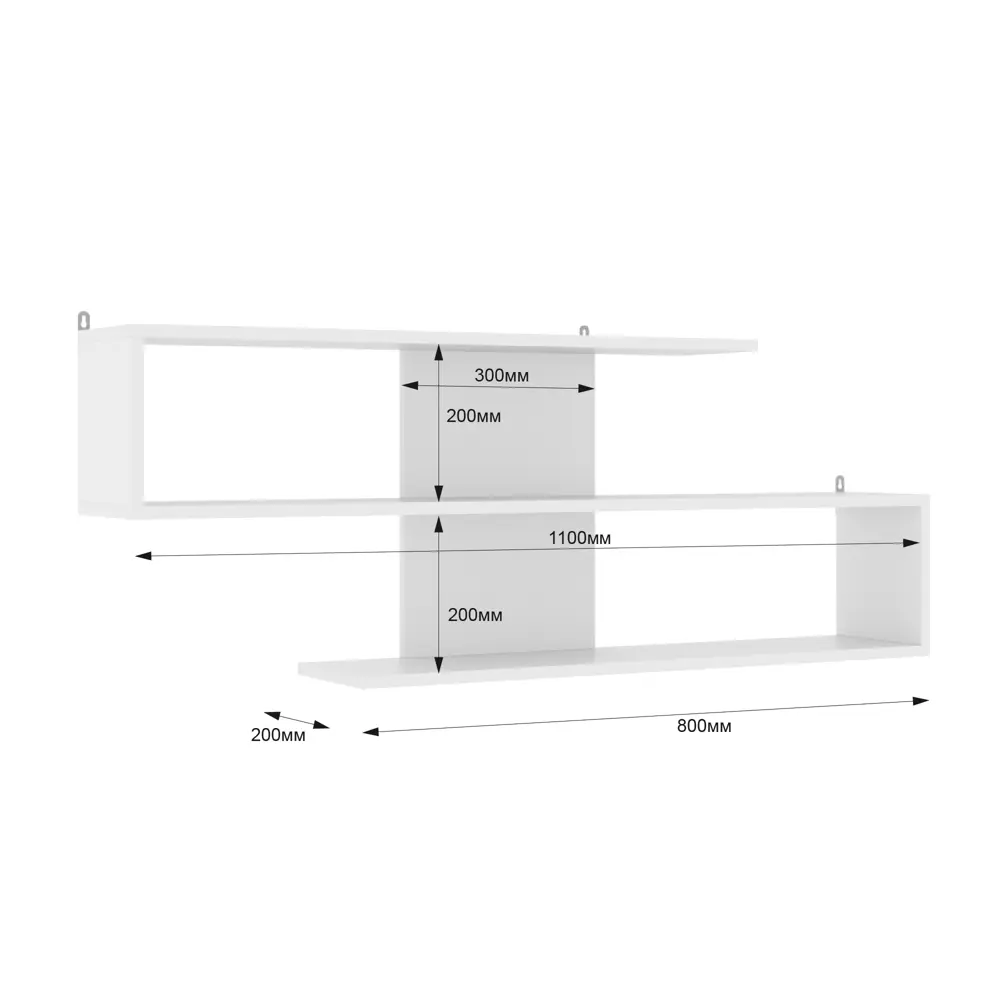 Фото 4 Настенная полка Velardy Large 110x20 см ЛДСП цвет белый матовый Фото 4 Настенная полка Velardy Large 110x20 см ЛДСП цвет белый матовый