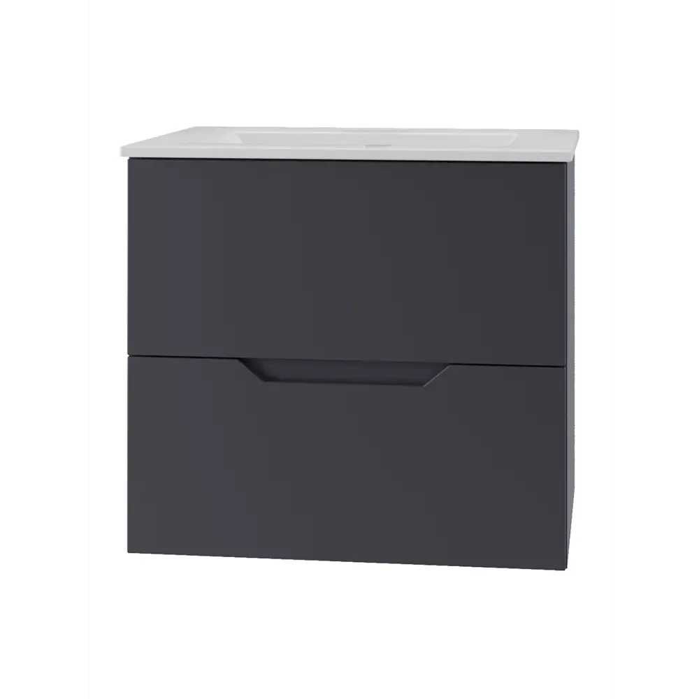 Фото 4 Тумба с раковиной Topline FLIPTU60G-3610W подвесная 60 см цвет графит матовый Фото 4 Тумба с раковиной Topline FLIPTU60G-3610W подвесная 60 см цвет графит матовый