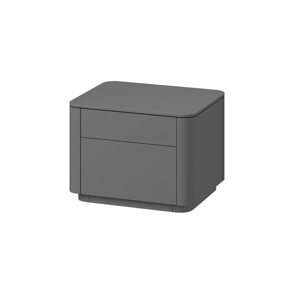 Фото Тумба прикроватная Ellipse 50x36x41 см 2 ящика МДФ цвет серый Фото Тумба прикроватная Ellipse 50x36x41 см 2 ящика МДФ цвет серый