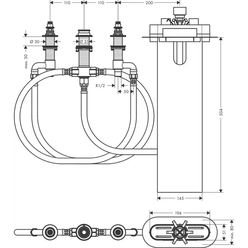 Фото 2 Скрытая часть для монтажа Hansgrohe sBox 13440180 Фото 2 Скрытая часть для монтажа Hansgrohe sBox 13440180