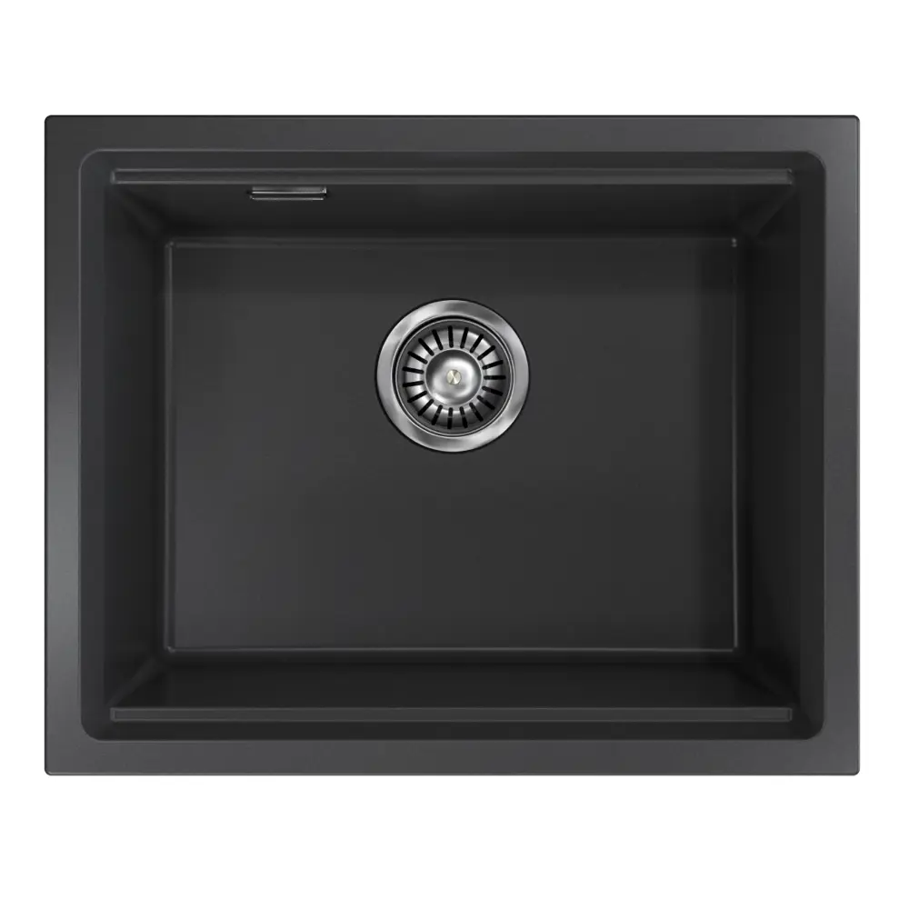 Фото 7 Мойка для кухни Online Comfort врезная/подстольная 5553 55.50x45 см глубина чаши 20 см кварцевый песок цвет черный матовый Фото 7 Мойка для кухни Online Comfort врезная/подстольная 5553 55.50x45 см глубина чаши 20 см кварцевый песок цвет черный матовый