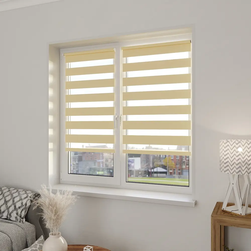 Фото 5 Рулонная штора день/ночь Лентабел Сандра 78x160 см цвет персиковый