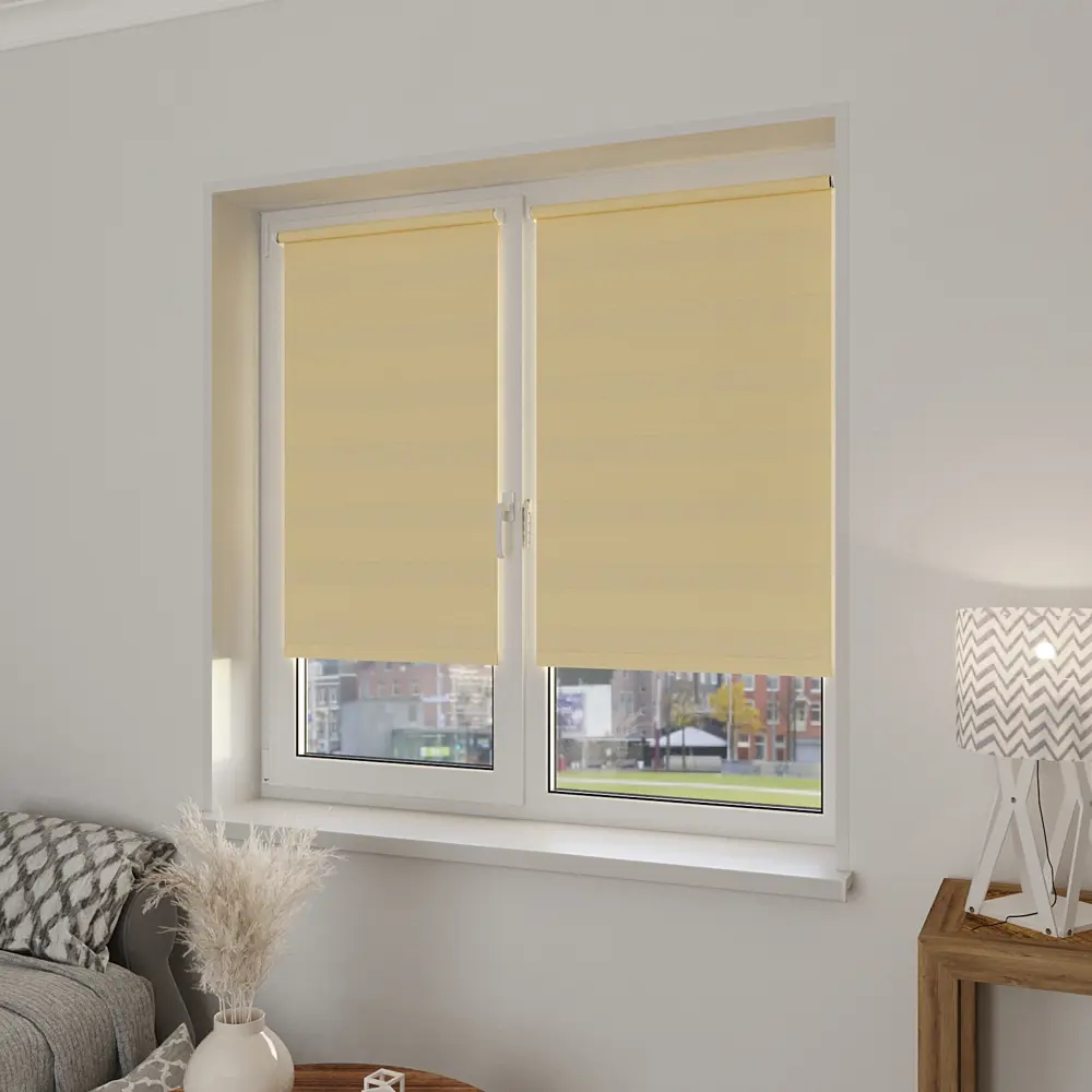 Фото 6 Рулонная штора день/ночь Лентабел Сандра 78x160 см цвет персиковый