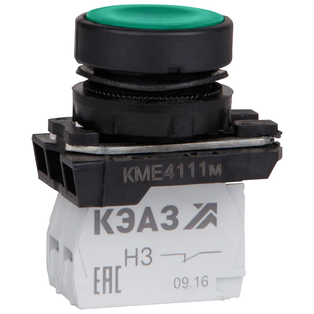 Фото Кнопка КЭАЗ КМЕ4111м цвет зелёный