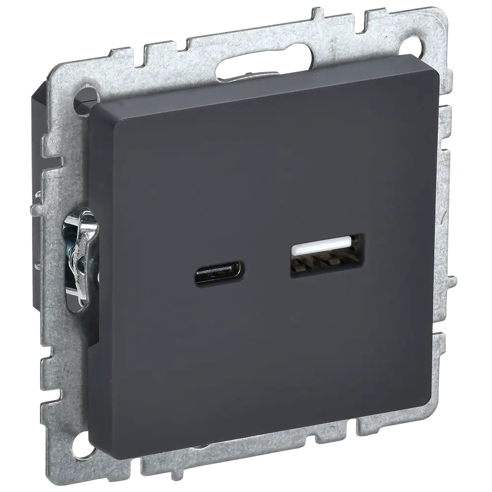 Фото Розетка USB встраиваемая Iek Brite BR-U22-018-K53 цвет графит Фото Розетка USB встраиваемая Iek Brite BR-U22-018-K53 цвет графит