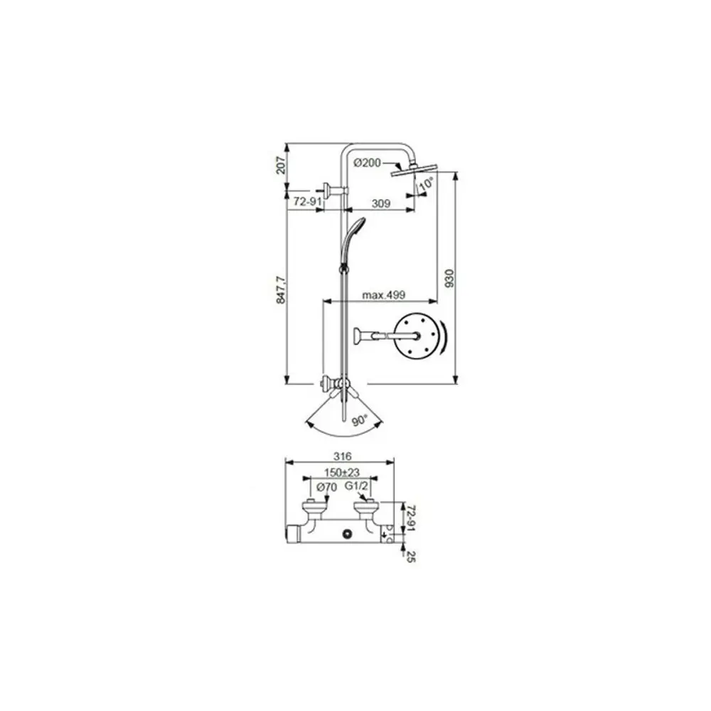 Фото 2 Душевая система IDEAL STANDARD IdealRain 00000037646 однорычажный смеситель цвет хром Фото 2 Душевая система IDEAL STANDARD IdealRain 00000037646 однорычажный смеситель цвет хром