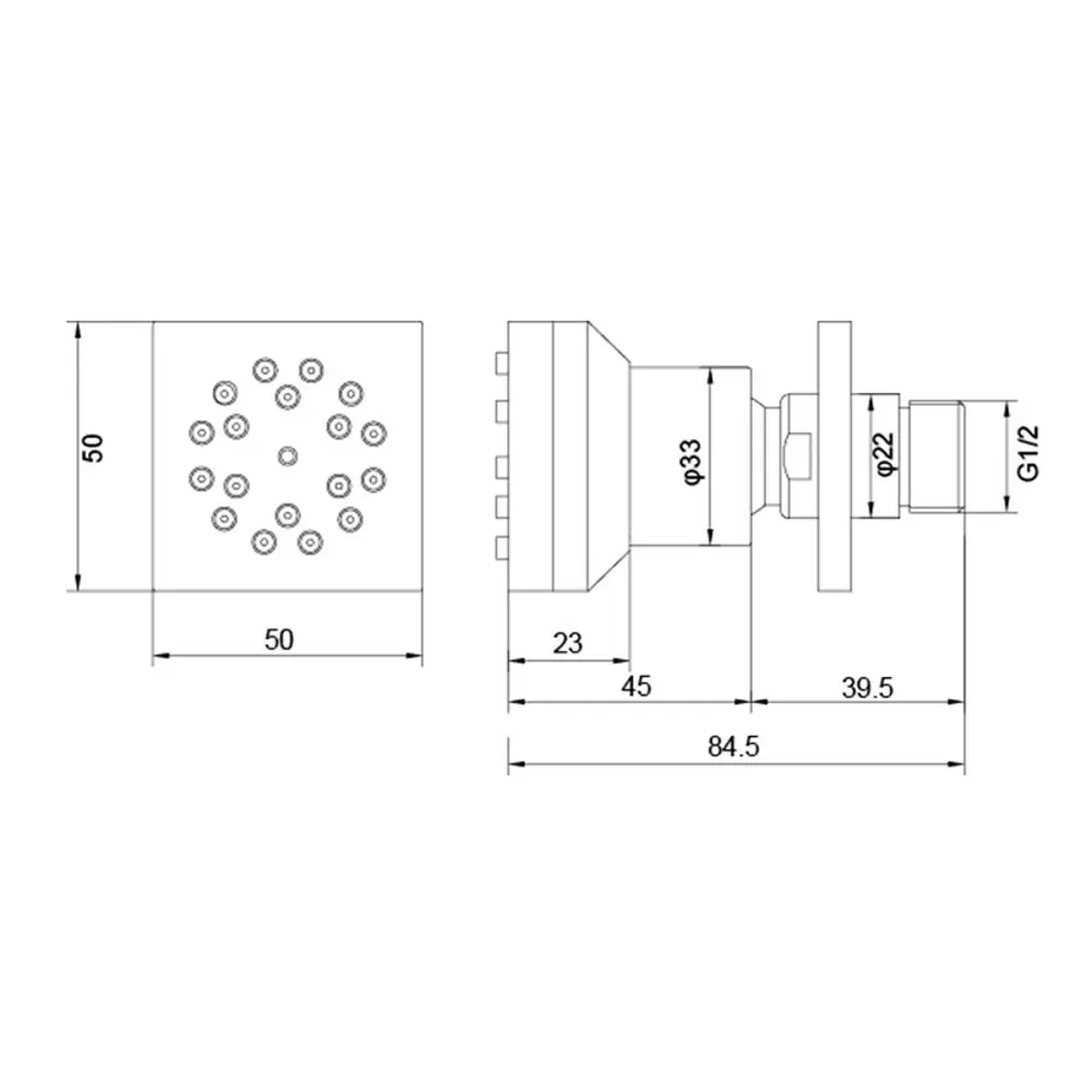 Фото 2 Боковая форсунка Aquatek AQ2098MB 5x5 цвет матовый черный Фото 2 Боковая форсунка Aquatek AQ2098MB 5x5 цвет матовый черный