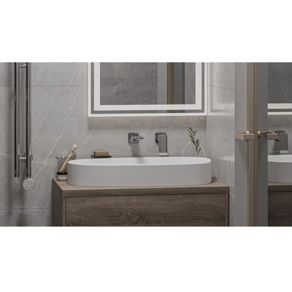 Фото 3 Раковина накладная Whitecross moonstone e 0731.070035.200 70см цвет белый матовый Фото 3 Раковина накладная Whitecross moonstone e 0731.070035.200 70см цвет белый матовый