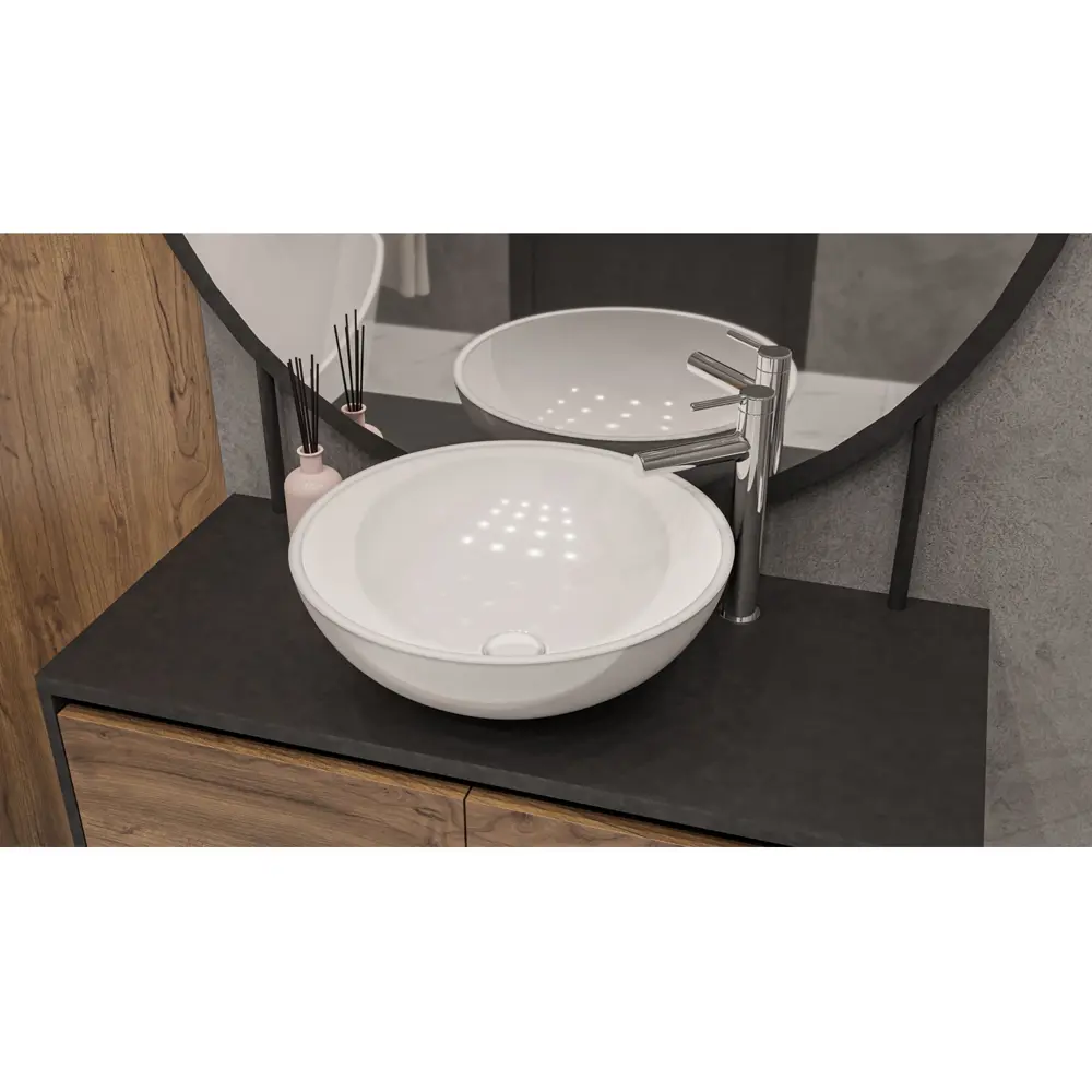 Фото 4 Раковина накладная Whitecross cornelian 0714.043043.100 43см цвет белый глянец Фото 4 Раковина накладная Whitecross cornelian 0714.043043.100 43см цвет белый глянец