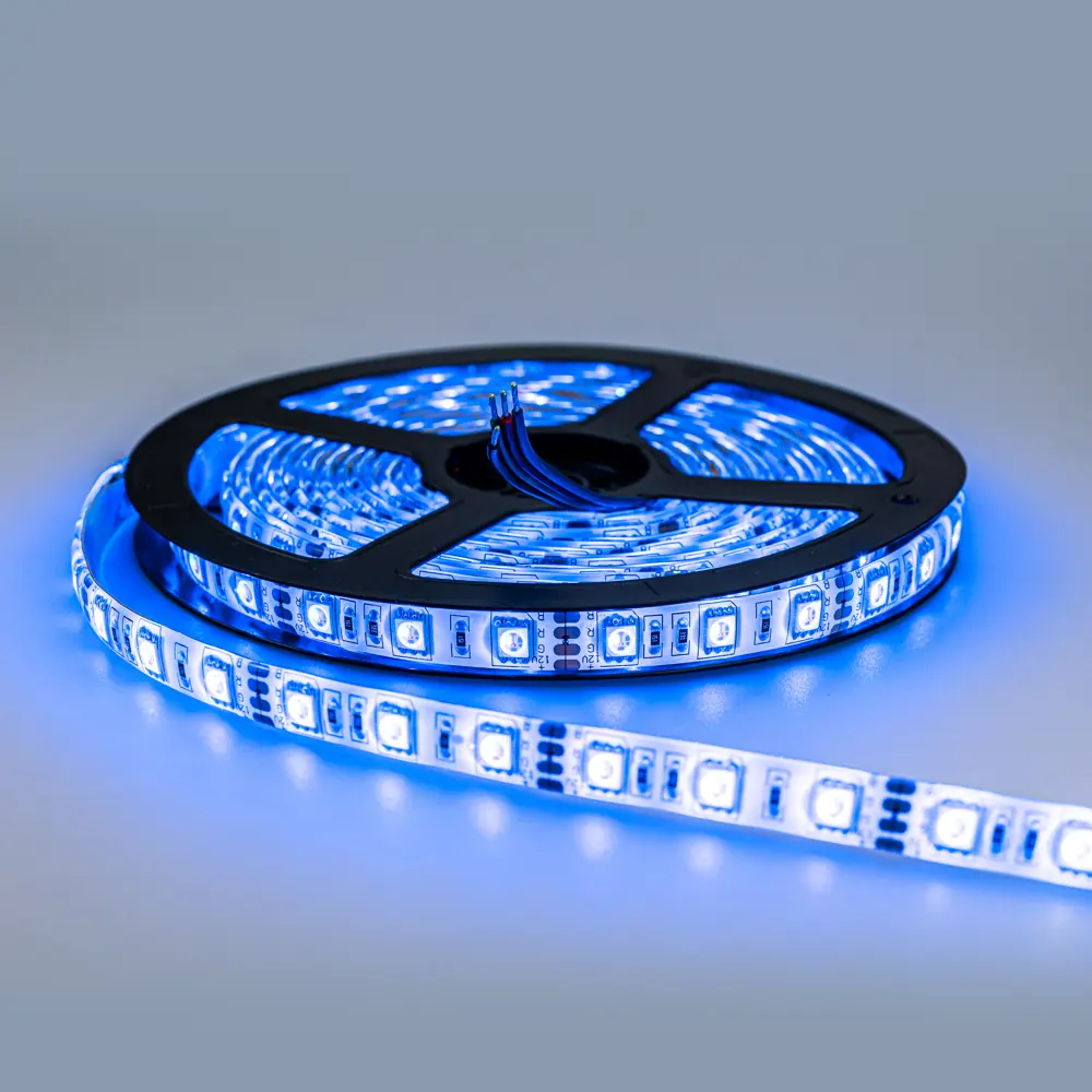 Фото 4 Светодиодная лента Eleganz Lux 5050 60 LED (14.4W/M) СИЛИКОН IP65 12V RGB, 5м Фото 4 Светодиодная лента Eleganz Lux 5050 60 LED (14.4W/M) СИЛИКОН IP65 12V RGB, 5м
