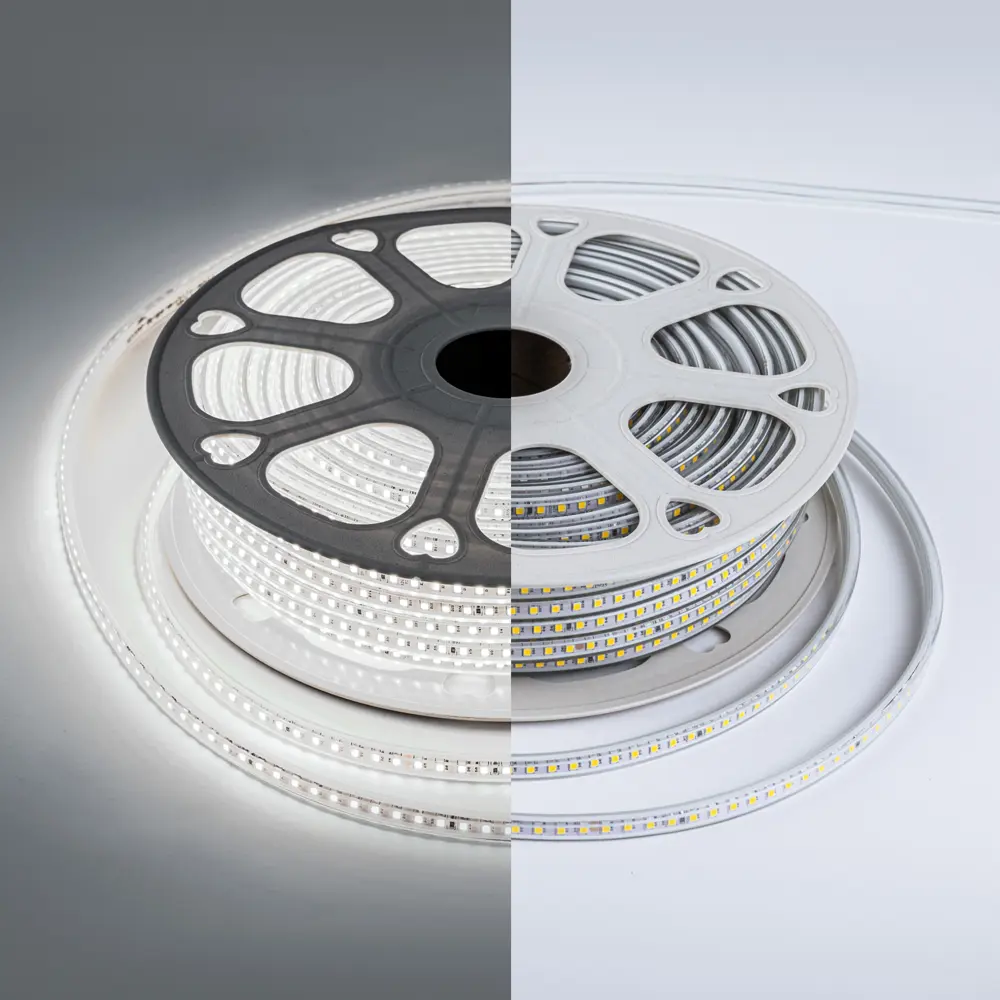 Фото 2 LUX Светодиодная лента 2835 120 LED (9.6W/M) 8mm 220V холодная 6000К 50м бухта, м Фото 2 LUX Светодиодная лента 2835 120 LED (9.6W/M) 8mm 220V холодная 6000К 50м бухта, м