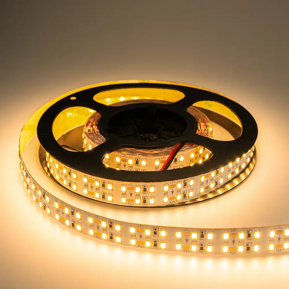Фото 4 LUX 24V Светодиодная лента 2835 240 LED (19.2W/M) тёплая 3000К IP20 ДВУХРЯДНАЯ, 5м Фото 4 LUX 24V Светодиодная лента 2835 240 LED (19.2W/M) тёплая 3000К IP20 ДВУХРЯДНАЯ, 5м
