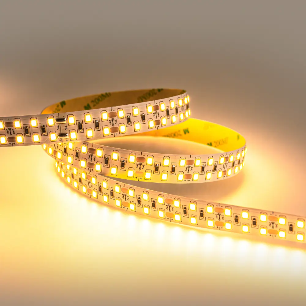 Фото 3 LUX 24V Светодиодная лента 2835 240 LED (19.2W/M) тёплая 3000К IP20 ДВУХРЯДНАЯ, 5м Фото 3 LUX 24V Светодиодная лента 2835 240 LED (19.2W/M) тёплая 3000К IP20 ДВУХРЯДНАЯ, 5м