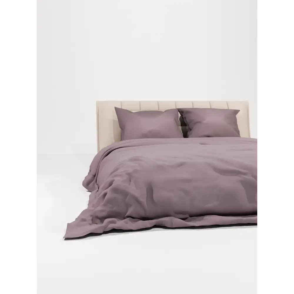 Фото Комплект постельного белья Лидер Дом Вишня евро бязь серый/серебристый 50x70 мм