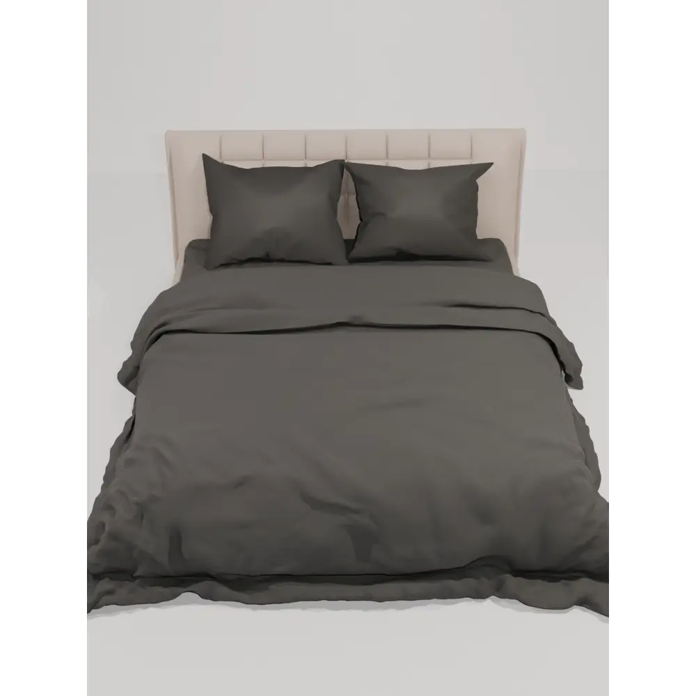 Фото 6 Комплект постельного белья Лидер Дом Темно-серый евро бязь серый/серебристый 50x70 мм