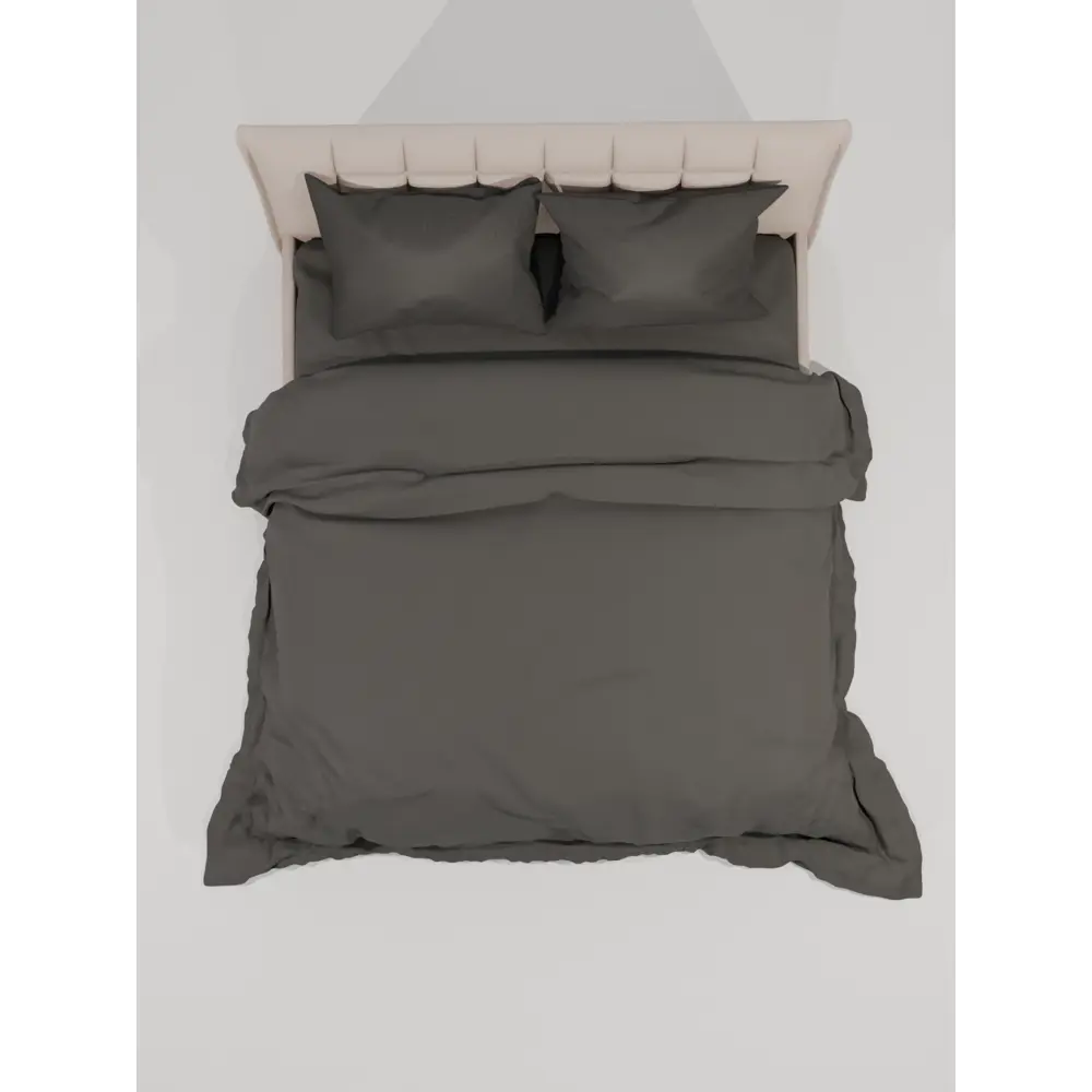 Фото 7 Комплект постельного белья Лидер Дом Темно-серый евро бязь серый/серебристый 50x70 мм