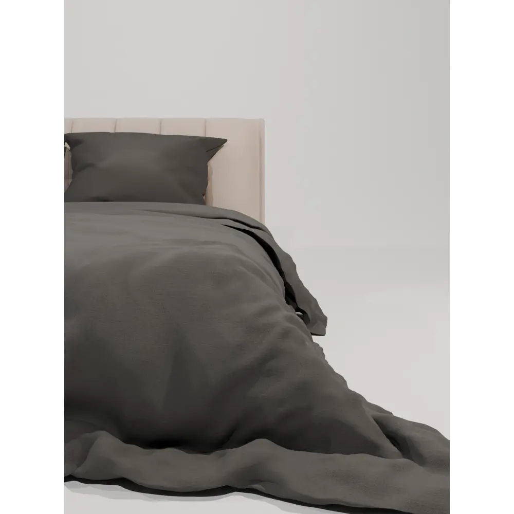 Фото 3 Комплект постельного белья Лидер Дом Темно-серый евро бязь серый/серебристый 50x70 мм