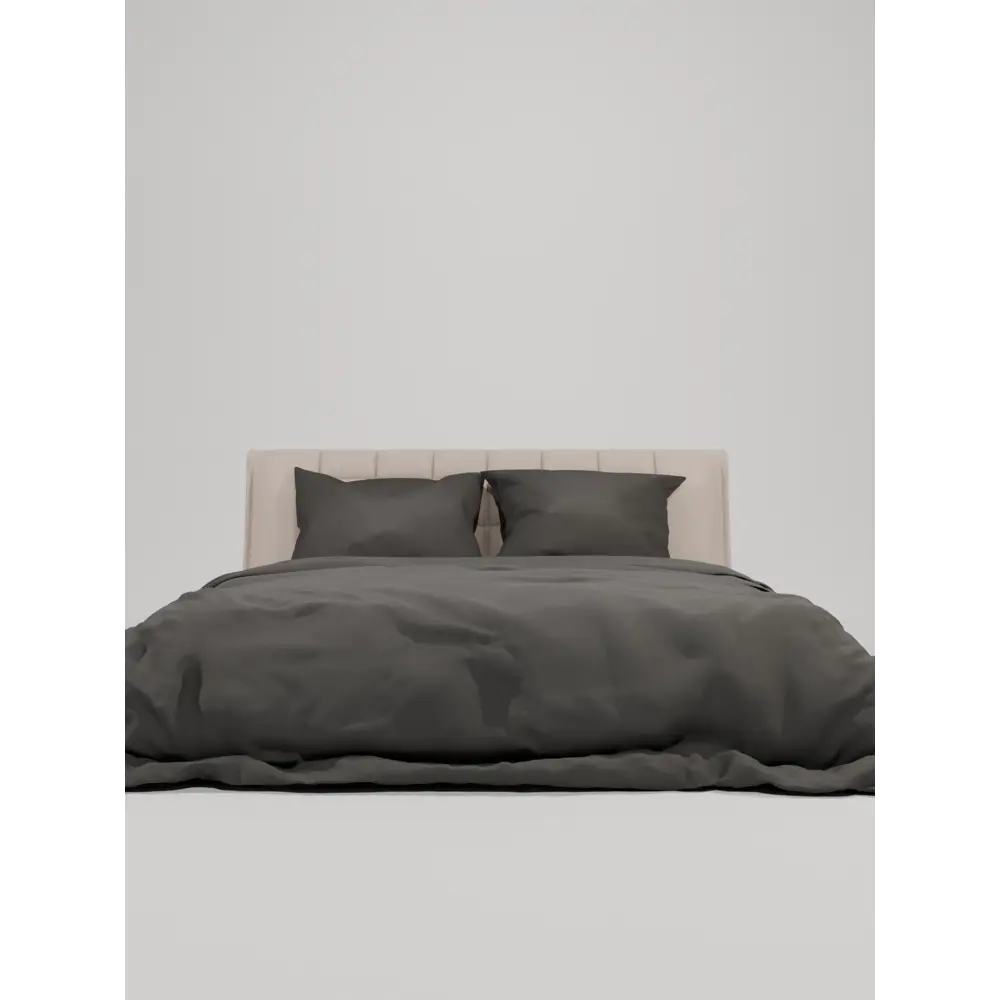 Фото 4 Комплект постельного белья Лидер Дом Темно-серый евро бязь серый/серебристый 50x70 мм