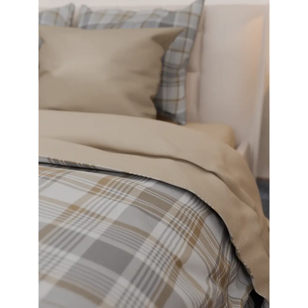 Фото 7 Комплект постельного белья Лидер Дом Алекс евро бязь бежевый 50x70 мм