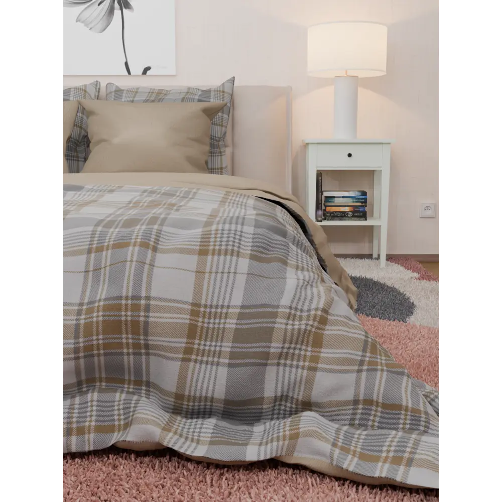 Фото 5 Комплект постельного белья Лидер Дом Алекс евро бязь бежевый 50x70 мм