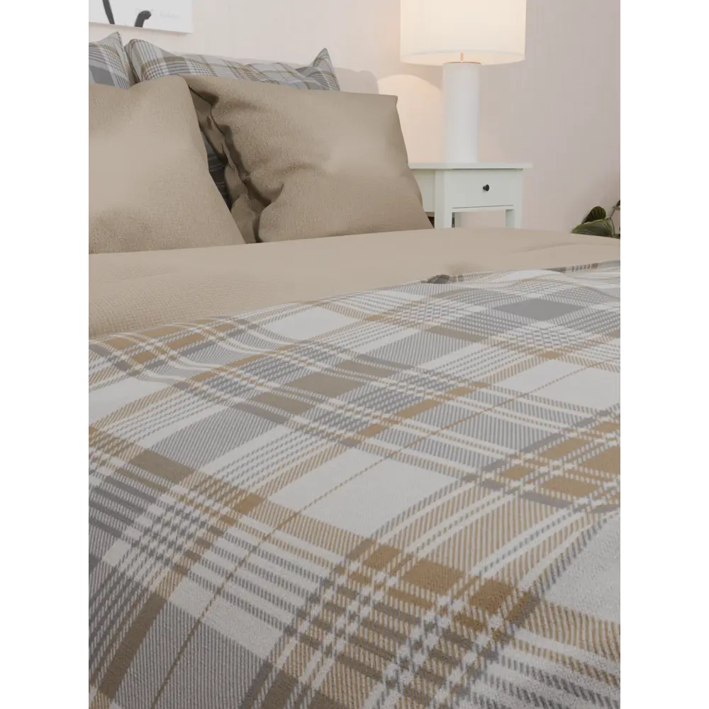 Фото 2 Комплект постельного белья Лидер Дом Алекс евро бязь бежевый 50x70 мм