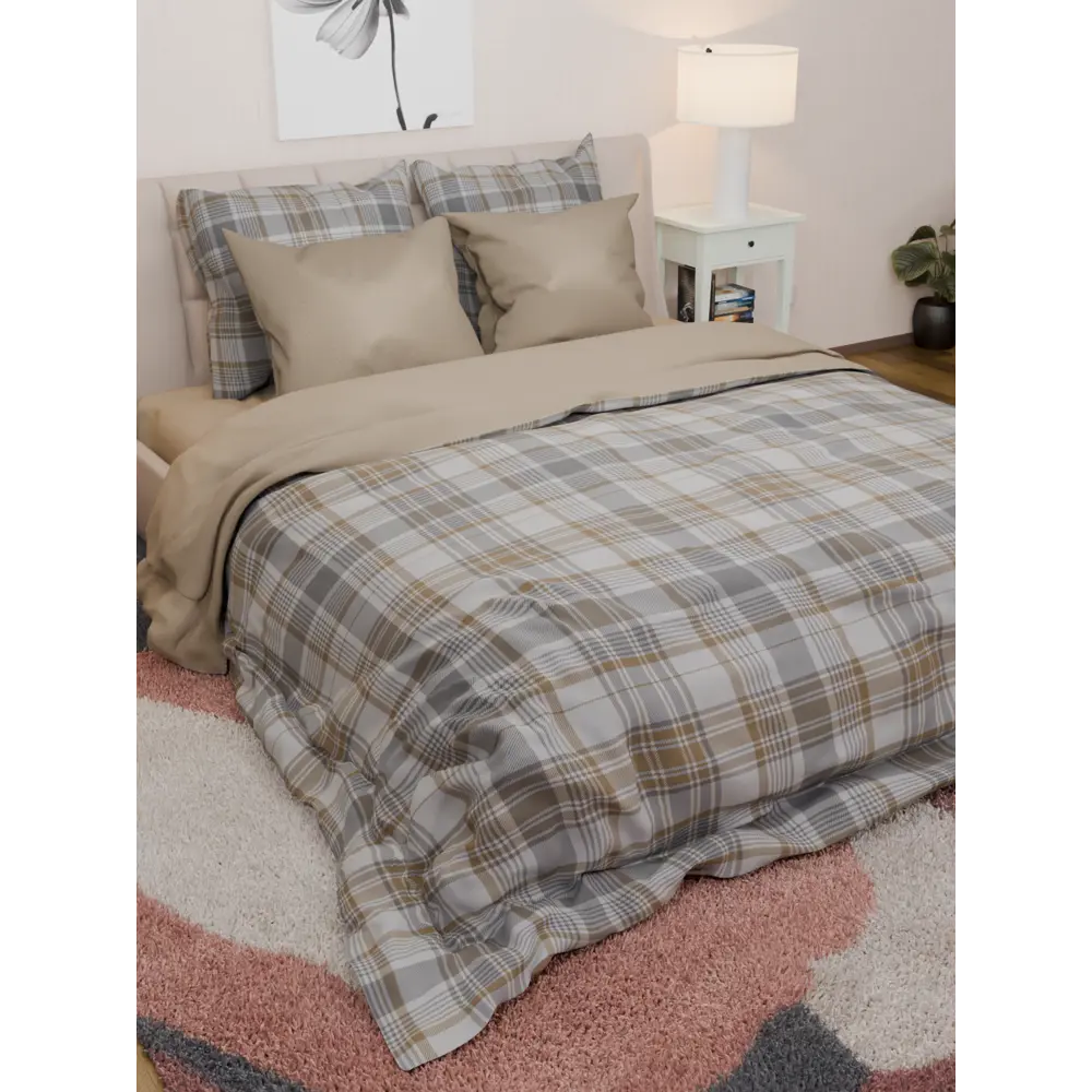 Фото 3 Комплект постельного белья Лидер Дом Алекс двуспальный бязь серый/серебристый 50x70 мм