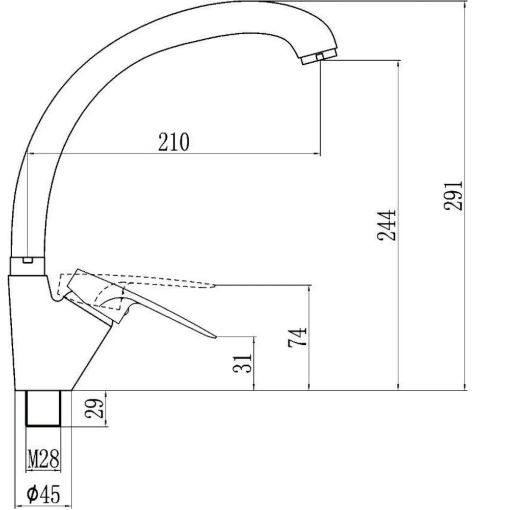 Фото 2 Смеситель для кухни Fmark FM4166L поворотный излив 24.4 см цвет сатин