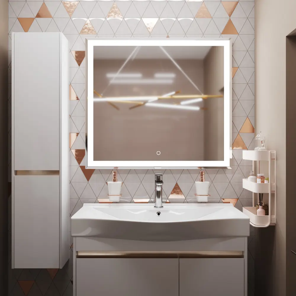 Фото 6 Зеркало MIXLINE Минио 90x80 ШВ сенсорный выключатель светодиодная подсветка