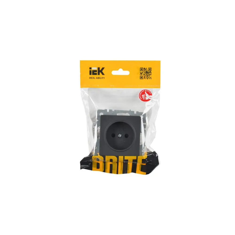 Фото 2 Розетка встраиваемая Iek Brite BR-R13-10-K53 со шторками цвет графит Фото 2 Розетка встраиваемая Iek Brite BR-R13-10-K53 со шторками цвет графит
