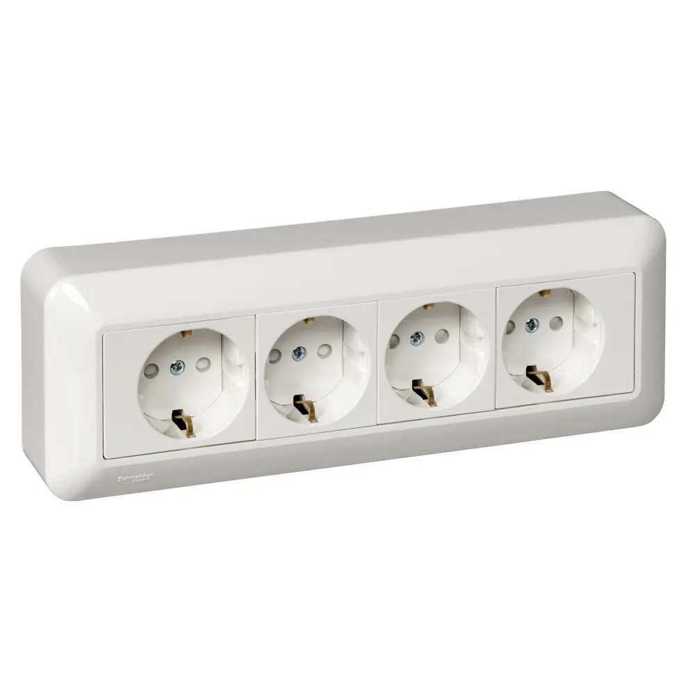 Фото Розетка накладная Systeme electric Blanca RA16-411M-B с заземлением и шторками цвет белый Фото Розетка накладная Systeme electric Blanca RA16-411M-B с заземлением и шторками цвет белый