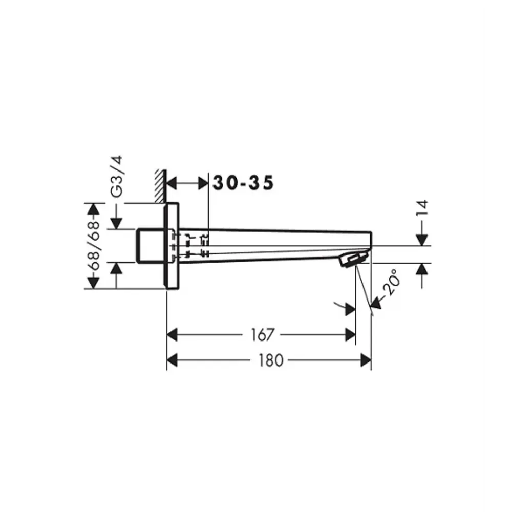 Фото 3 Излив для ванны Hansgrohe Metropol 32542000 цвет хром Фото 3 Излив для ванны Hansgrohe Metropol 32542000 цвет хром
