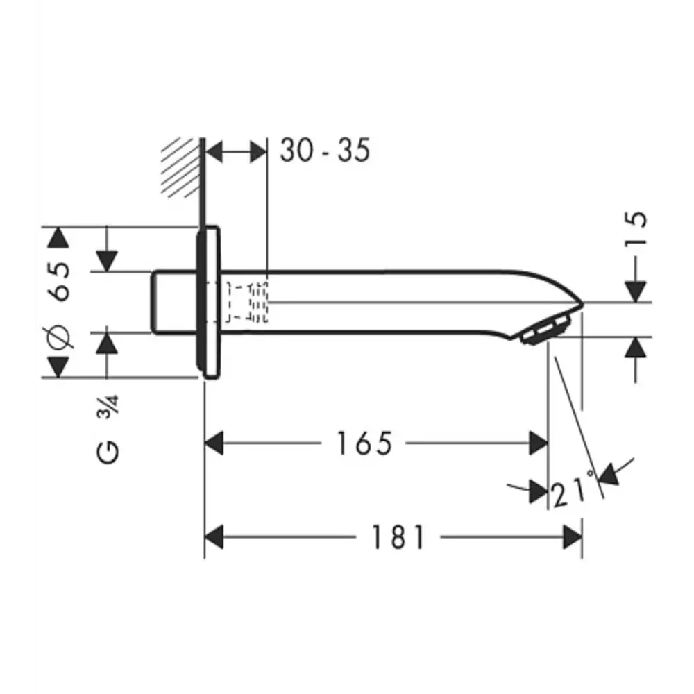 Фото 2 Излив Hansgrohe Metris 31494000 цвет хром Фото 2 Излив Hansgrohe Metris 31494000 цвет хром